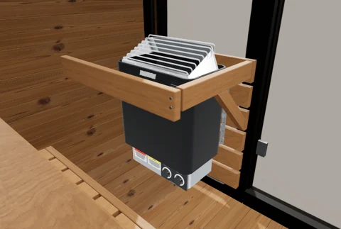 Harvia KIP 8 kW Black, built-in controls in the CL5G 3D model