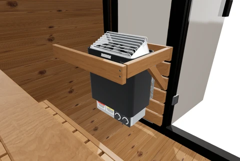 Harvia KIP 8 kW Black, built-in controls in the CL5G 3D model