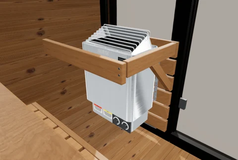 Harvia KIP 8 kW stainless, built-in controls in the CL5G 3D model