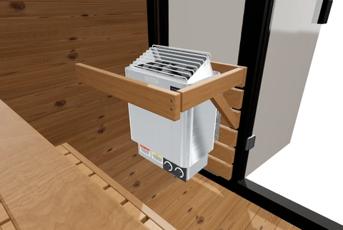 Harvia KIP 8 kW stainless, built-in controls in the CL5G 3D model