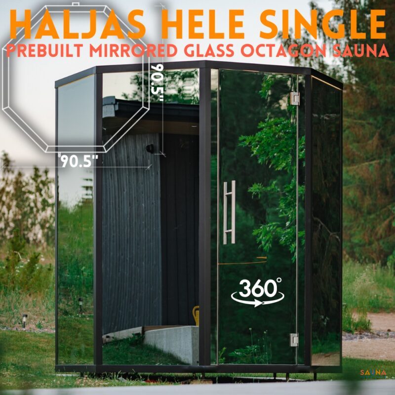 How To Build A Diy Sauna Door 5 Haljas Hele Single Mirrored Glass Prebuilt Outdoor Sauna Fully Assembled With 360 Virtual Tour On Sauna Marketplace