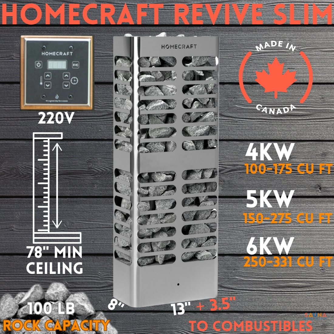Homecraft Revive Slim Electric Sauna Heater