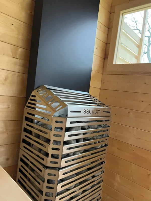 Saunum AIR Stainless Open Basket Climate Equalizing Sauna Heater