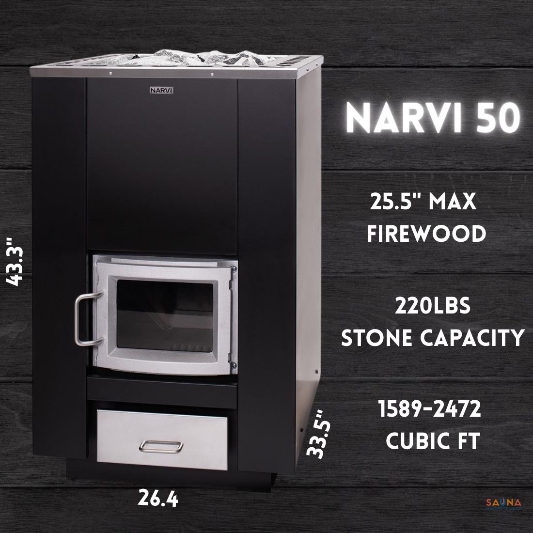 ネフ Naef／バウハウス バウスピール Narvi 50 Wood‑Burning Sauna Stove – 50 kW Finnish Heater