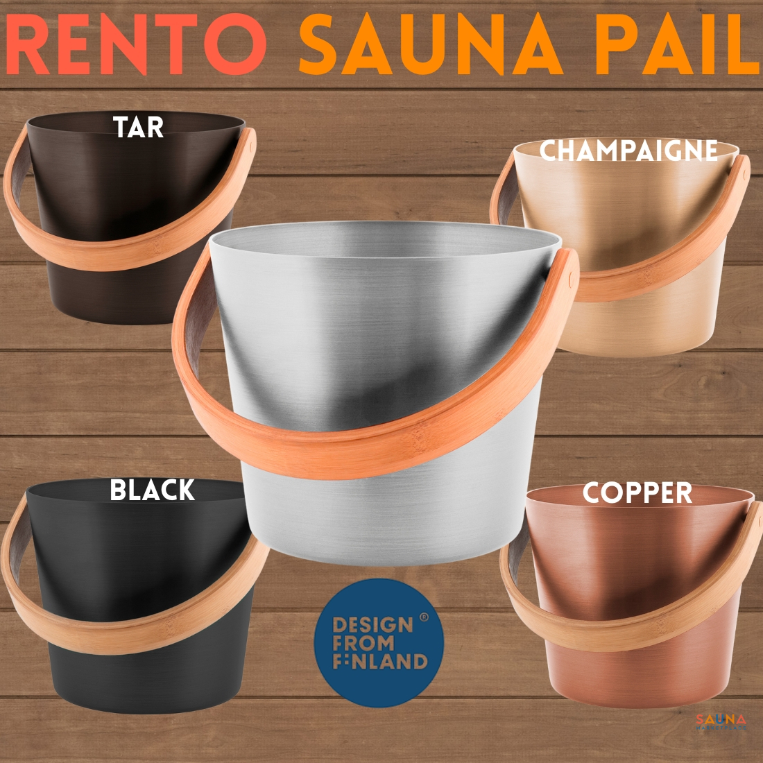 Rento Sauna Pail Rento Sauna Pail With Curved Handle - Image 1