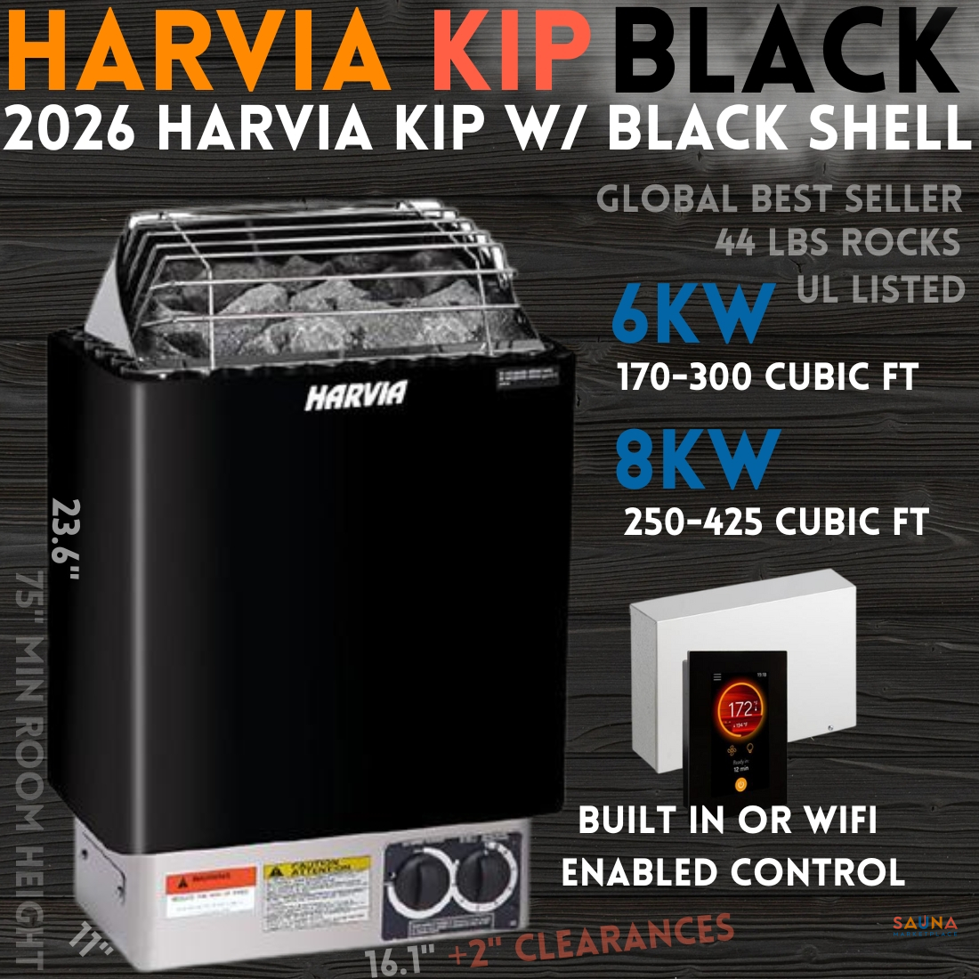 2026 Harvia KIP Black Electric Sauna Heater