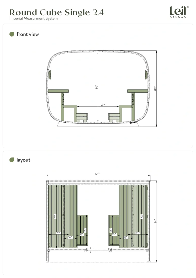 Leil Round Cube Single 2.4 Layout And Exterior Dimension Drawing